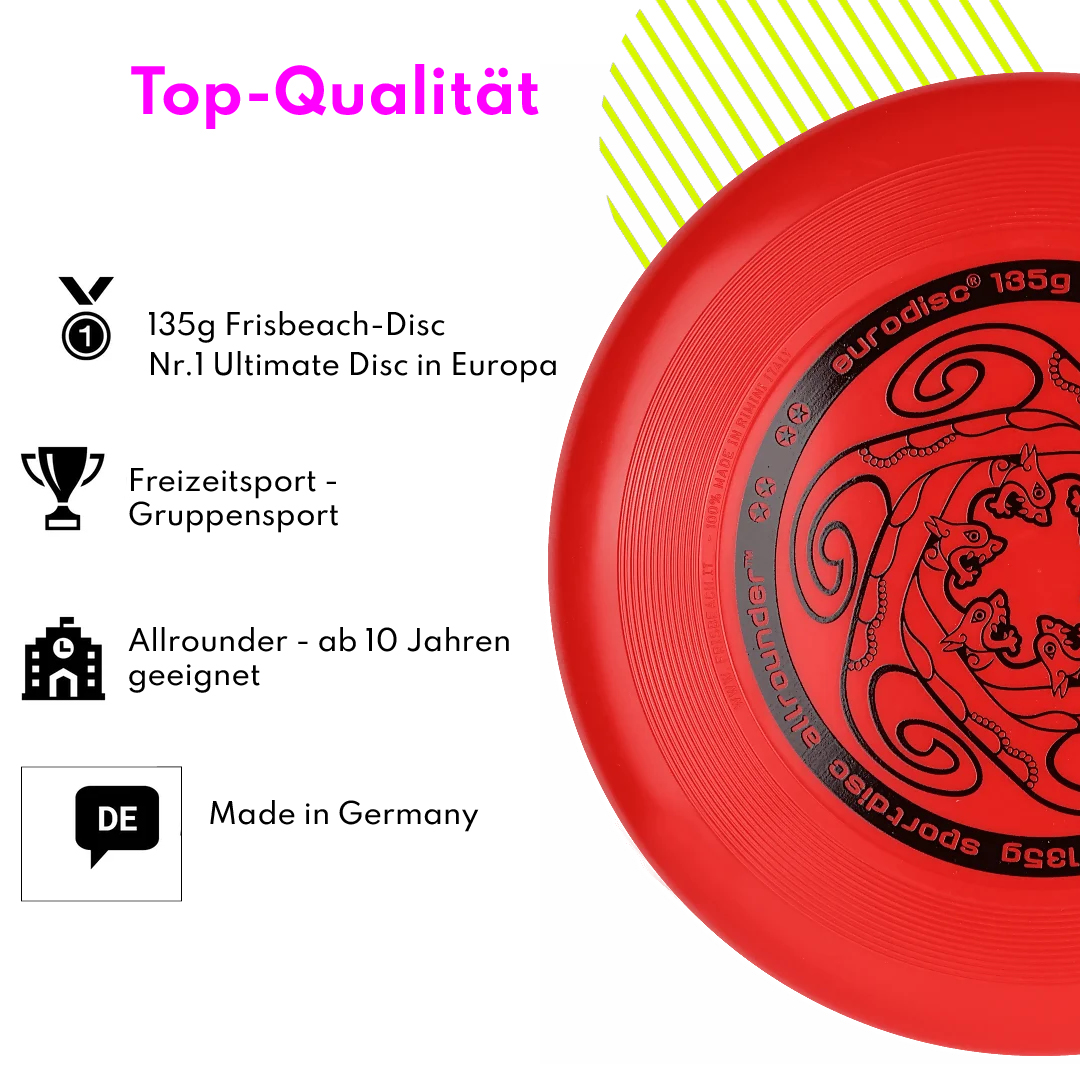 eurodisc® Frisbeach 135g Kidzz Pro Kids Ultimate Frisbee red