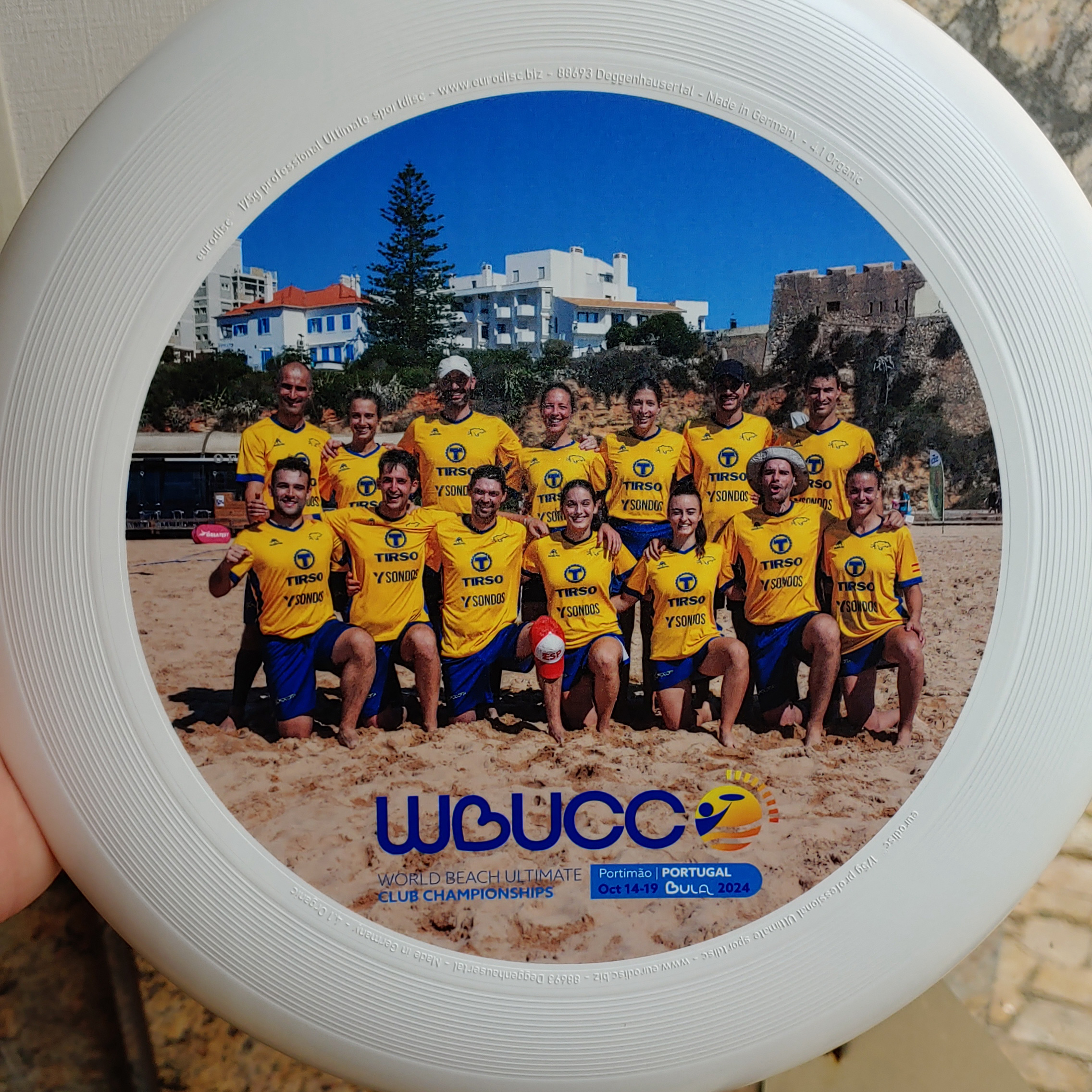 After-Event-Sale: Individual 175gr Ultimate Frisbee with team picture 