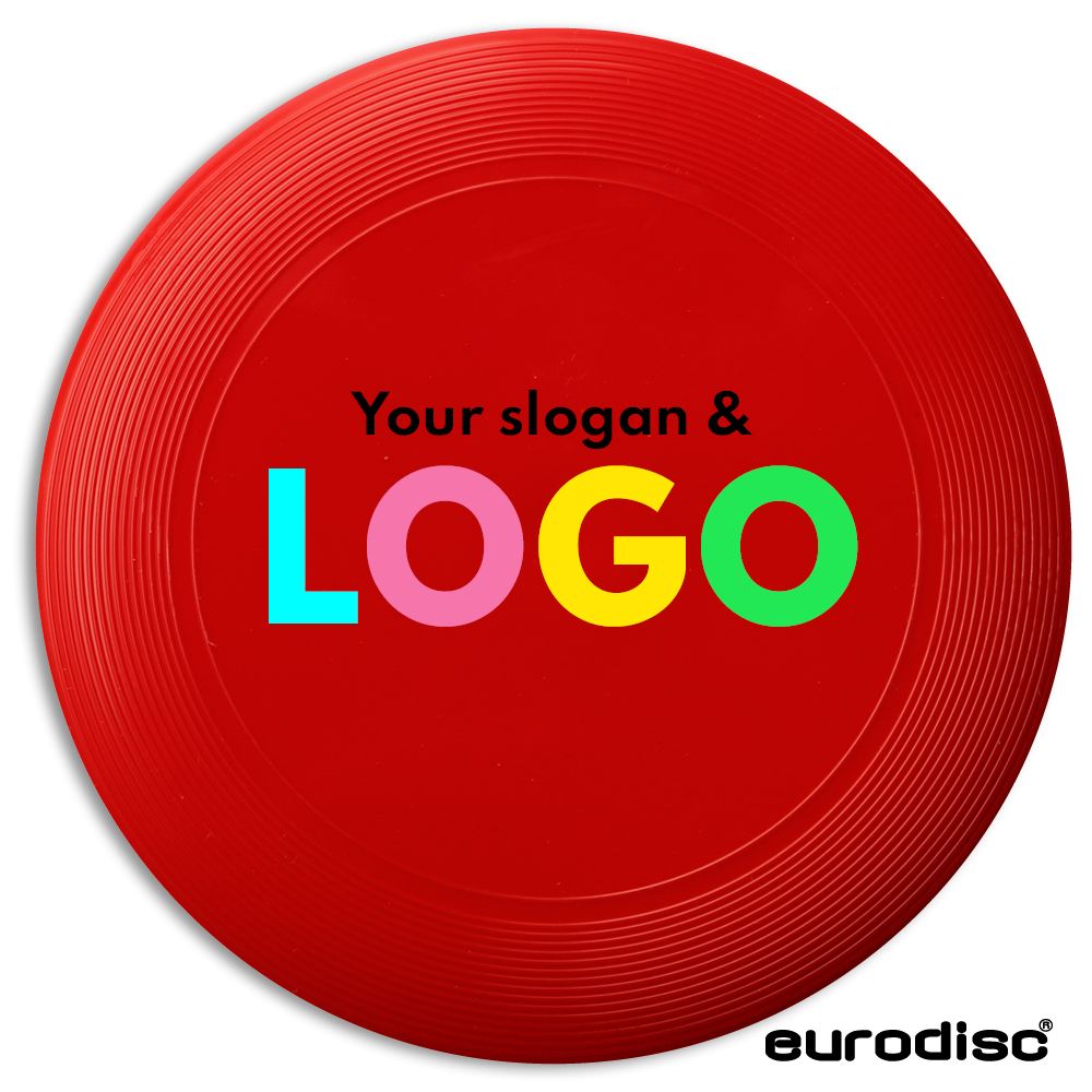 Individuelle eurodisc® 25g Mini Frisbee mit eigenem Logo ROT