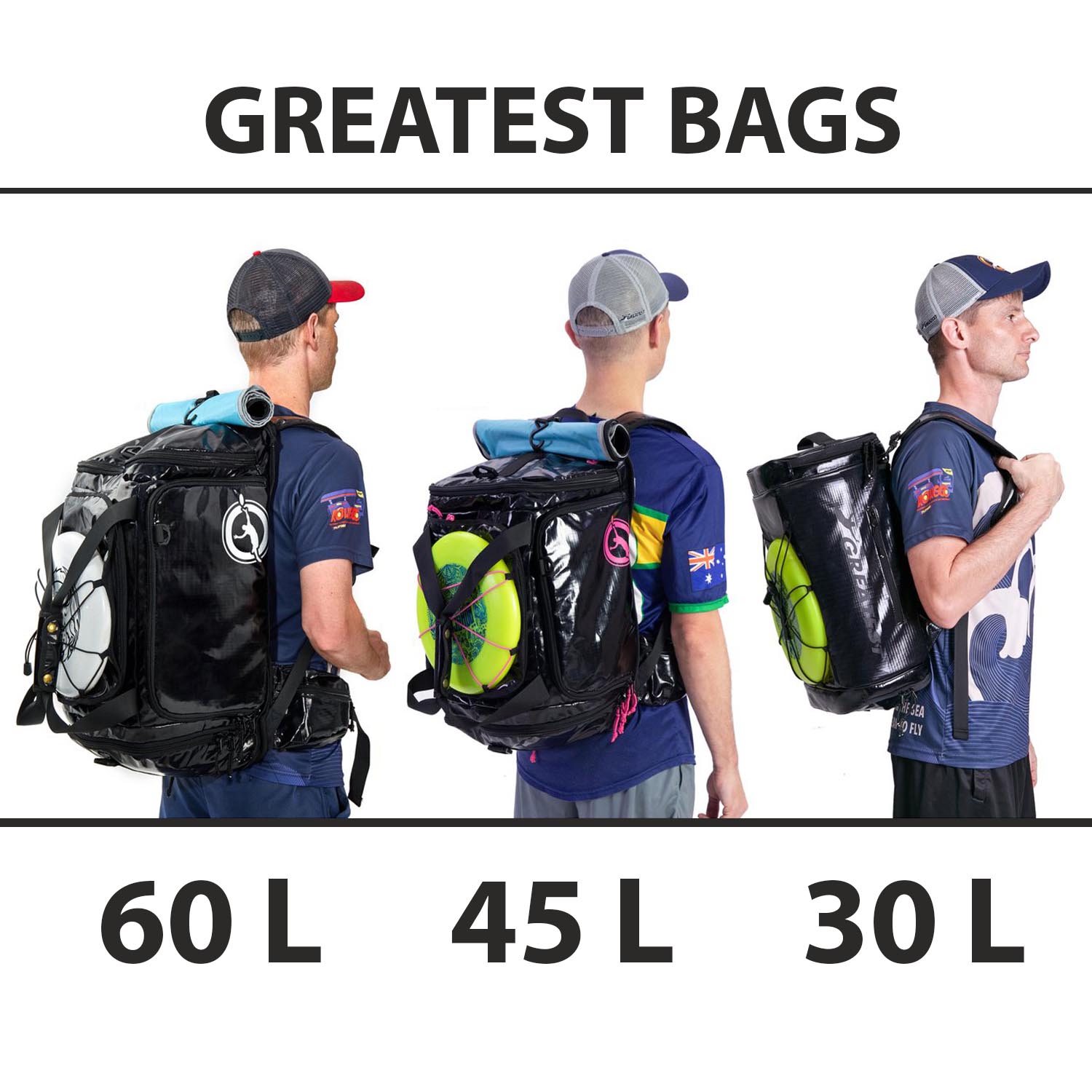 Greatest Bag Ultimate black with Highlights yellow/ SIZE: 45 L