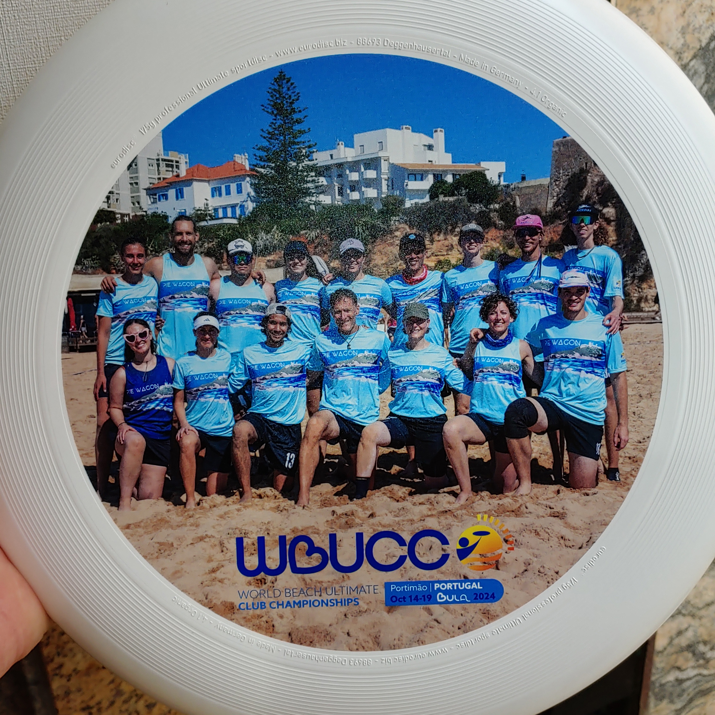 After-Event-Sale: Individual 175gr Ultimate Frisbee with team picture 