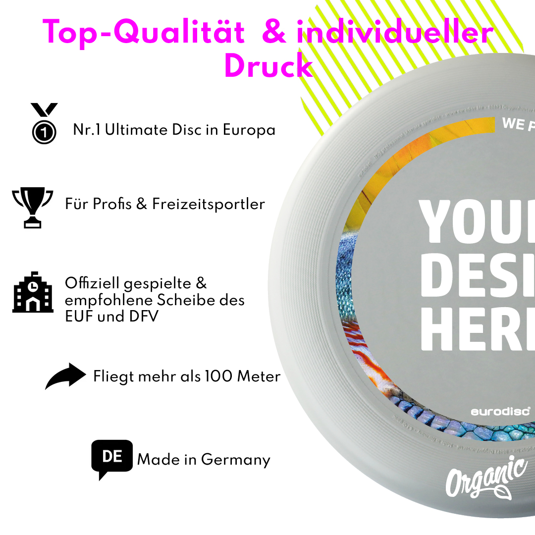 Individuelle eurodisc®  175g Ultimate Frisbee aus Bio-Kunststoff, MOON